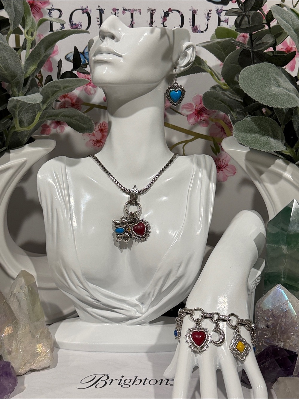 🏜️ RARE SET! BRIGHTON‘Painted Desert’ Multicolor Stone Charm SET VTG+ RETIRED